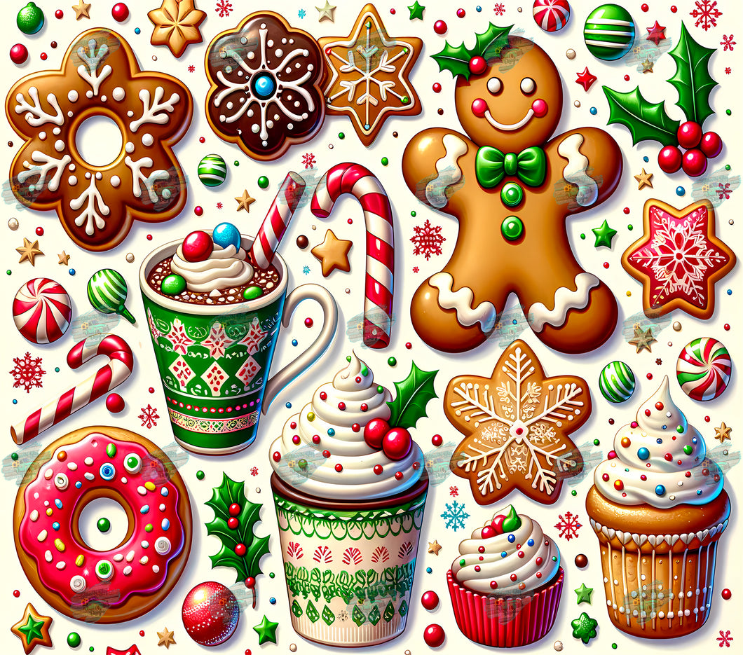 Christmas Sweets Tumbler Sublimation Transfer