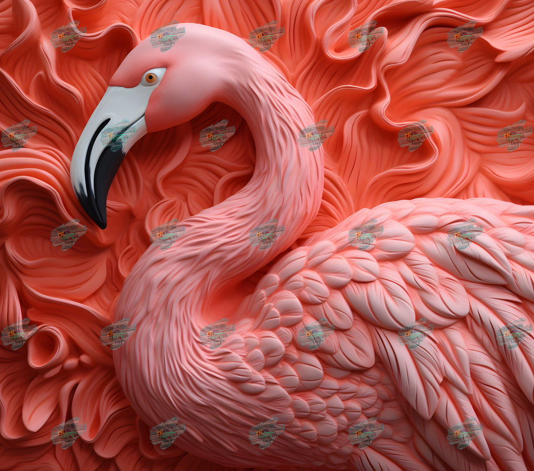 3D Flamingo Tumbler Sublimation Transfer