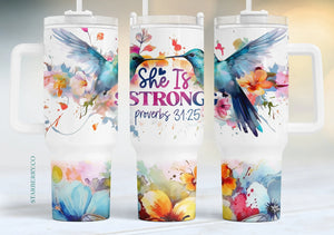 She is Strong 40oz Tumbler Sublimation Transfer