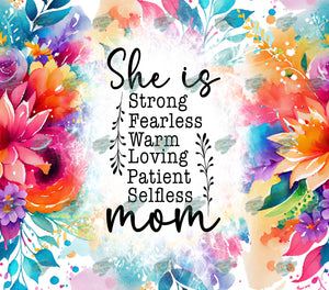 She is Mom Bright Tumbler Sublimation Transfer