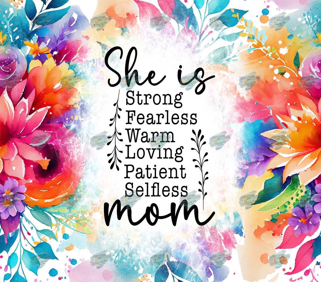She is Mom Bright Tumbler Sublimation Transfer
