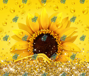 Glitter Sunflower Tumbler Sublimation Transfer