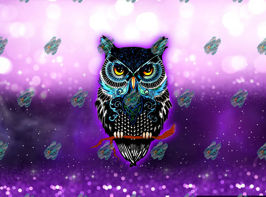 Purple Owl Tumbler Sublimation Transfer