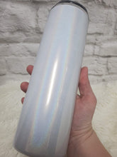 Load image into Gallery viewer, 20oz Skinny Totally Straight White Shimmer Sublimation Tumblers
