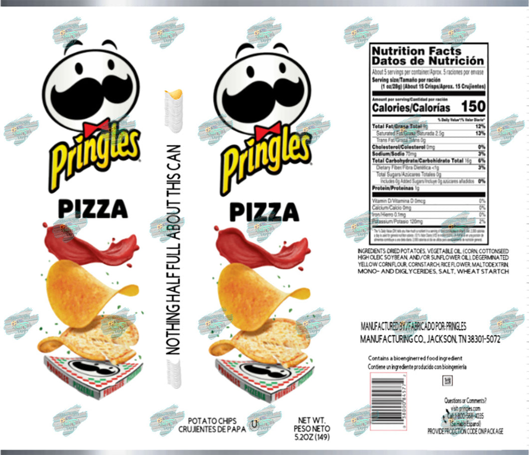 Pringles Pizza Tumbler Sublimation Transfer