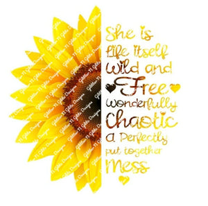 She is Life Itself Sunflower Waterslide Decal for Tumblers