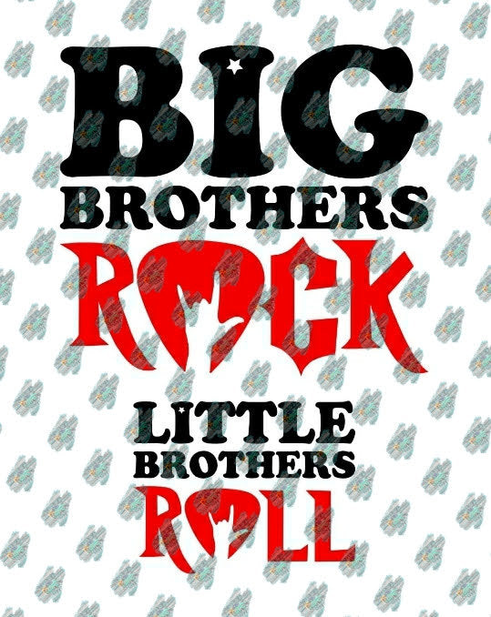 Big Brothers Rock, Little Brothers Roll SVG PNG