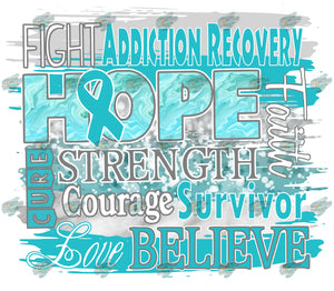 Addiction Recovery Awareness Tumbler Sublimation Transfer