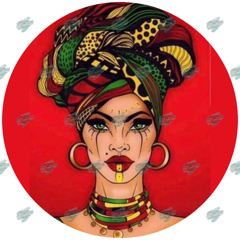 African Queen Car Coaster Sublimation Transfer