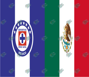 Cruz Azul Mexican Flag Tumbler Sublimation Transfer