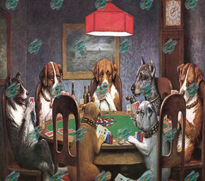 Dogs Playing Poker Tumbler Sublimation Transfer
