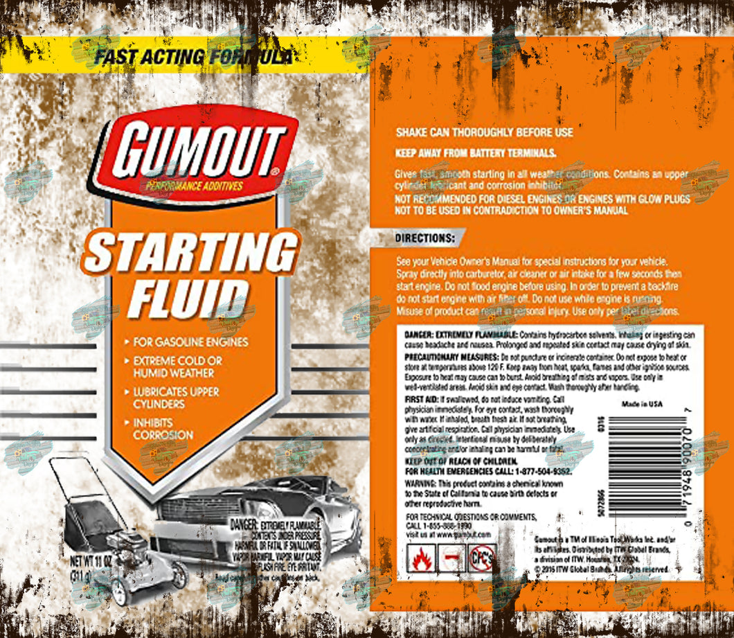 Gumout Starting Fluid 1 Tumbler Sublimation Transfer