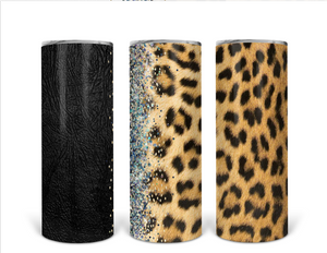 Faux Leather and Leopard Print with Glitter Sublimation Transfer