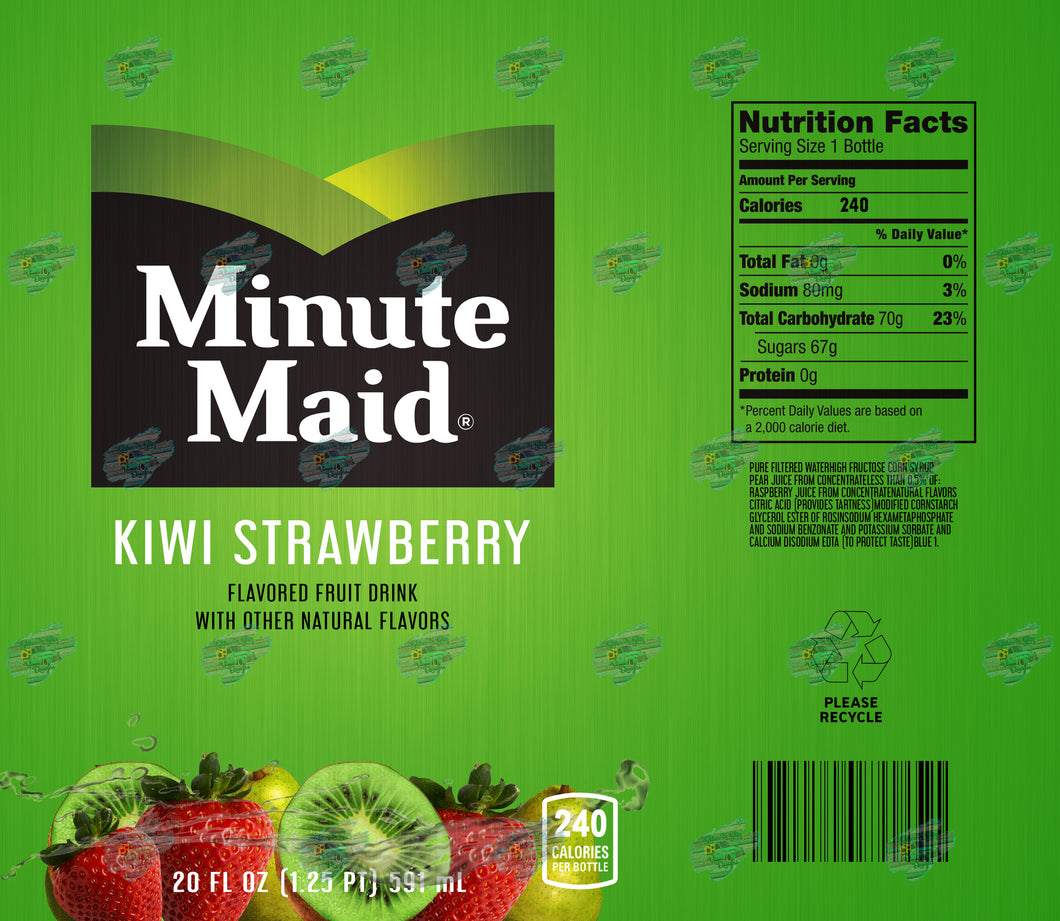 Minute Maid Kiwi Strawberry Tumbler Sublimation Transfer