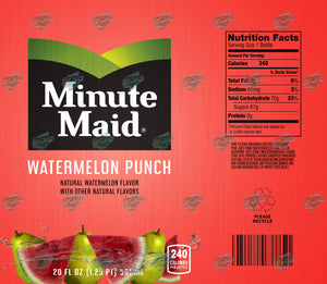 Minute Maid Watermelon Punch Tumbler Sublimation Transfer