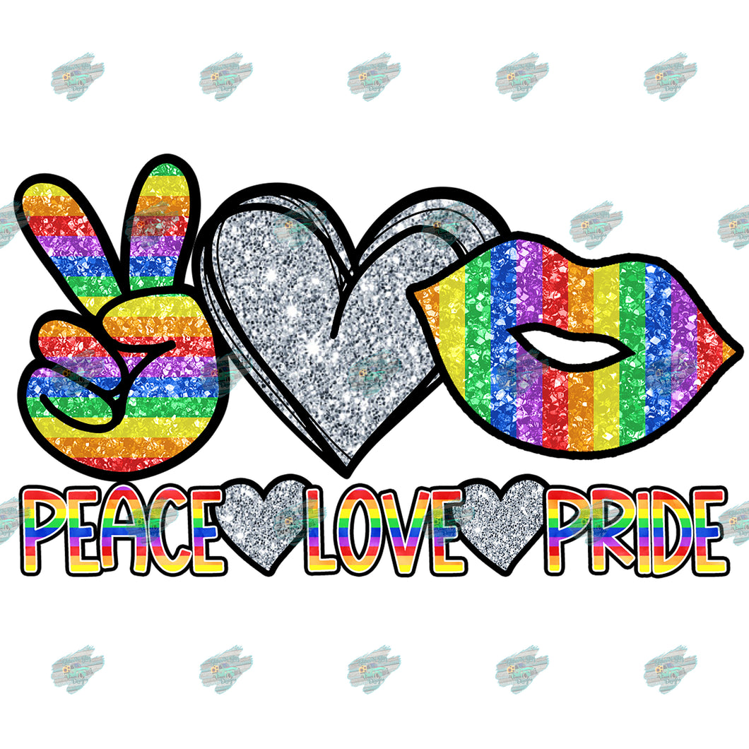 Peace Love and Pride Sublimation Transfer