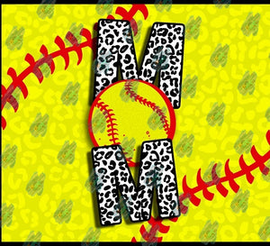 Softball Mom Leopard Print Tumbler Sublimation Transfer