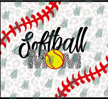 Load image into Gallery viewer, Softball Mom Leopard Print Tumbler Sublimation Transfer
