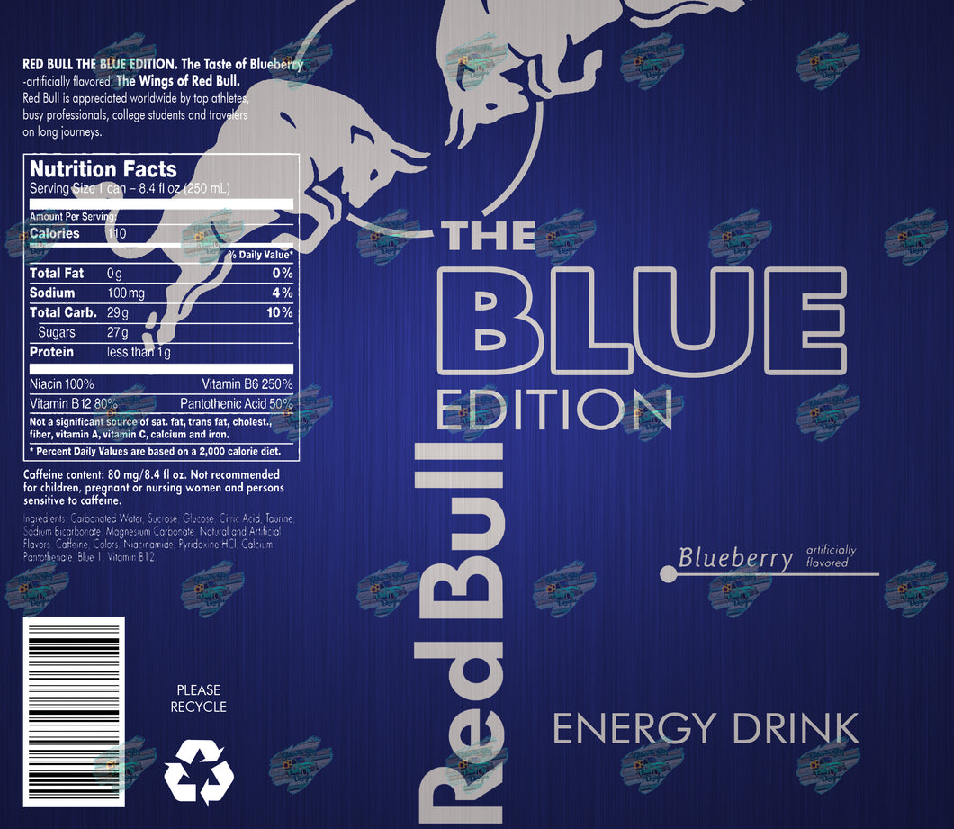 Red Bull Blue Edition Tumbler Sublimation Transfer
