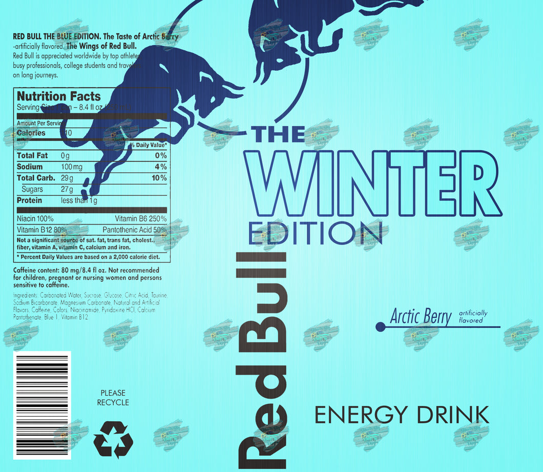 Red Bull Winter Edition Tumbler Sublimation Transfer