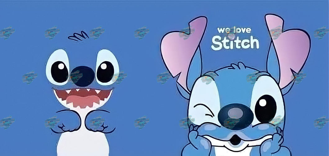 We Love Stitch Tumbler Sublimation Transfer
