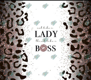 Act Like a Lady Boss Leopard Tumbler Sublimation Transfer