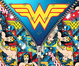 Wonder Woman Zip Tumbler Sublimation Transfer