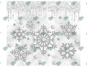 Glitter Drip Snowflake Tumbler Sublimation Transfer