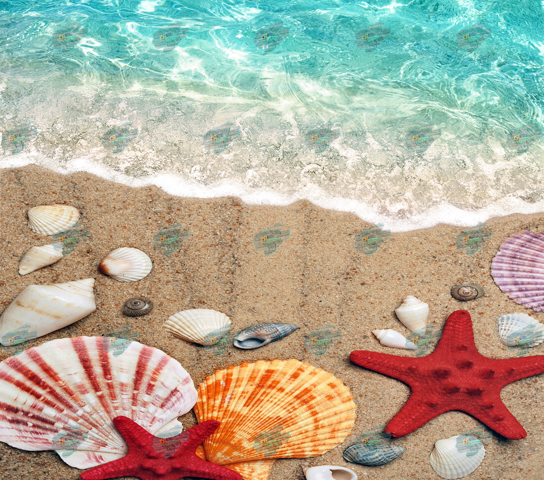 Beach with Shells Tumbler Sublimation Transfer