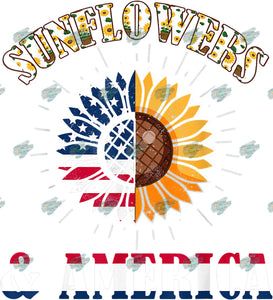 Sunflowers and America Sublimation Transfer
