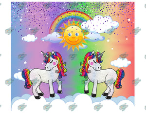 Unicorns Rainbow Tumbler Sublimation Transfer
