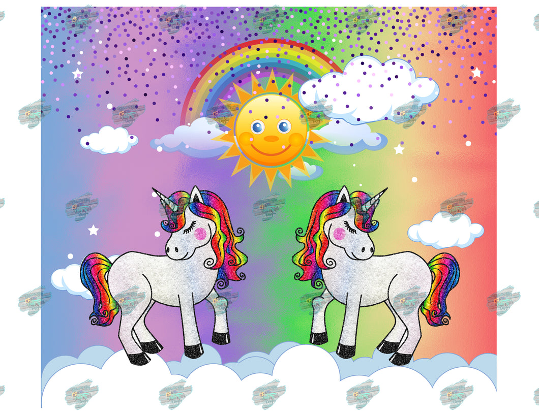 Unicorns Rainbow Tumbler Sublimation Transfer
