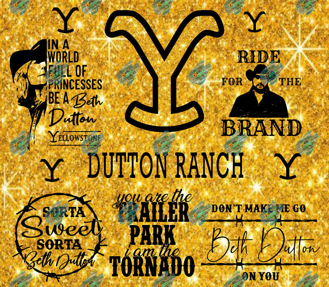 Dutton Ranch Tumbler Sublimation Transfer