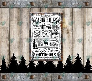Cabin Rules Tumbler Sublimation Transfer