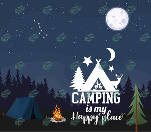 Camping is My Happy Place Tumbler Sublimation Transfer
