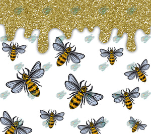 Honey Bee Drip Tumbler Sublimation Transfer