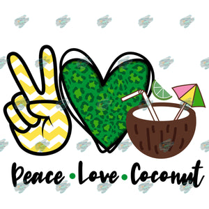 Peace Love Coconut Sublimation Transfer