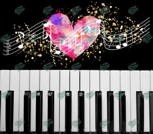 Piano Heart Tumbler Sublimation Transfer