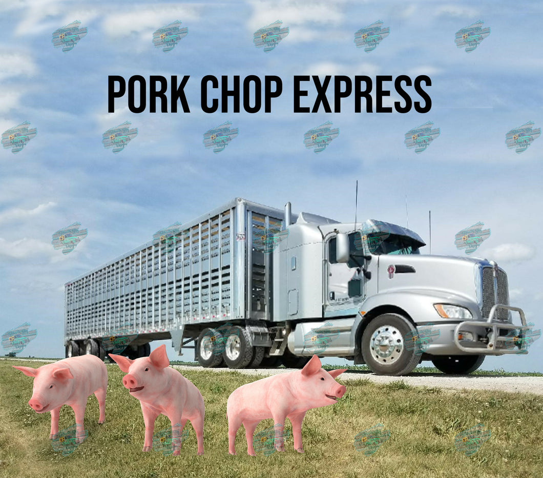 Pork Chop Express Tumbler Sublimation Transfer