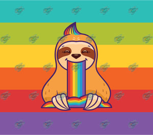 Rainbow Sloth Tumbler Sublimation Transfer