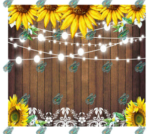 Sunflower String Lights Tumbler Sublimation Transfer