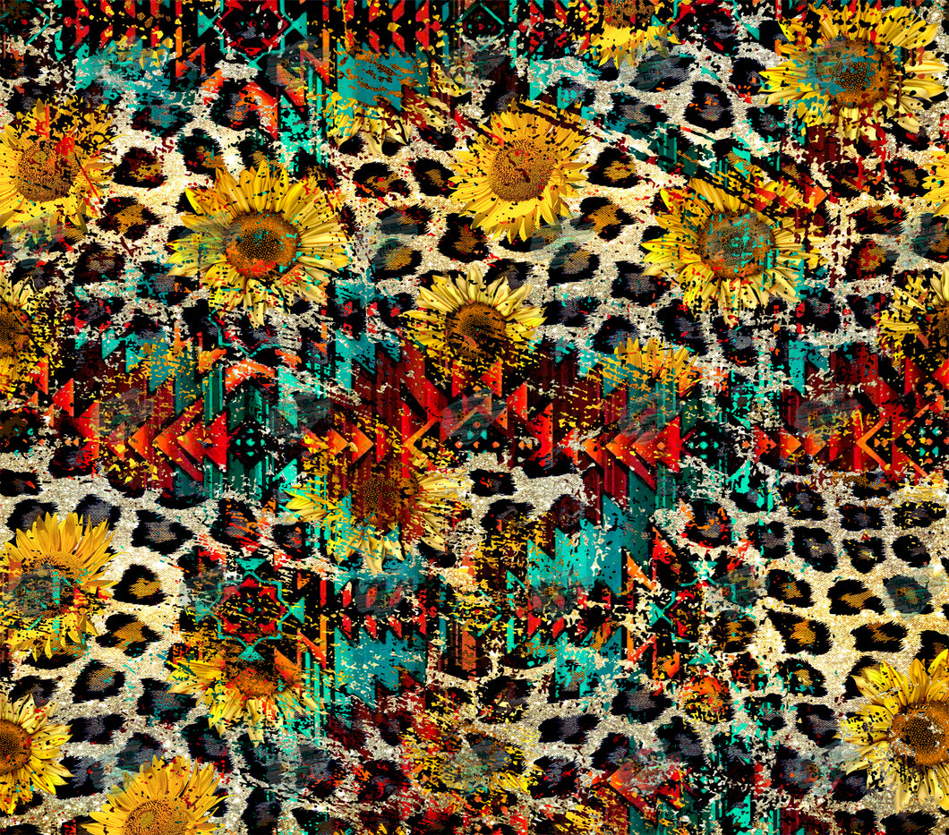 Aztec Sunflower Tumbler Sublimation Transfer