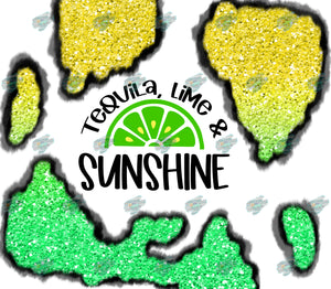 Tequila Lime and Sunshine Tumbler Sublimation Transfer