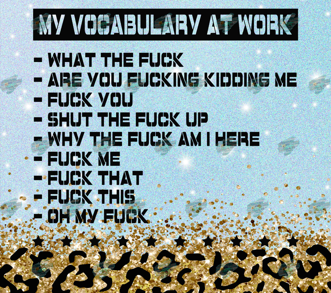 Vocabulary at Work Tumbler Sublimation Transfer